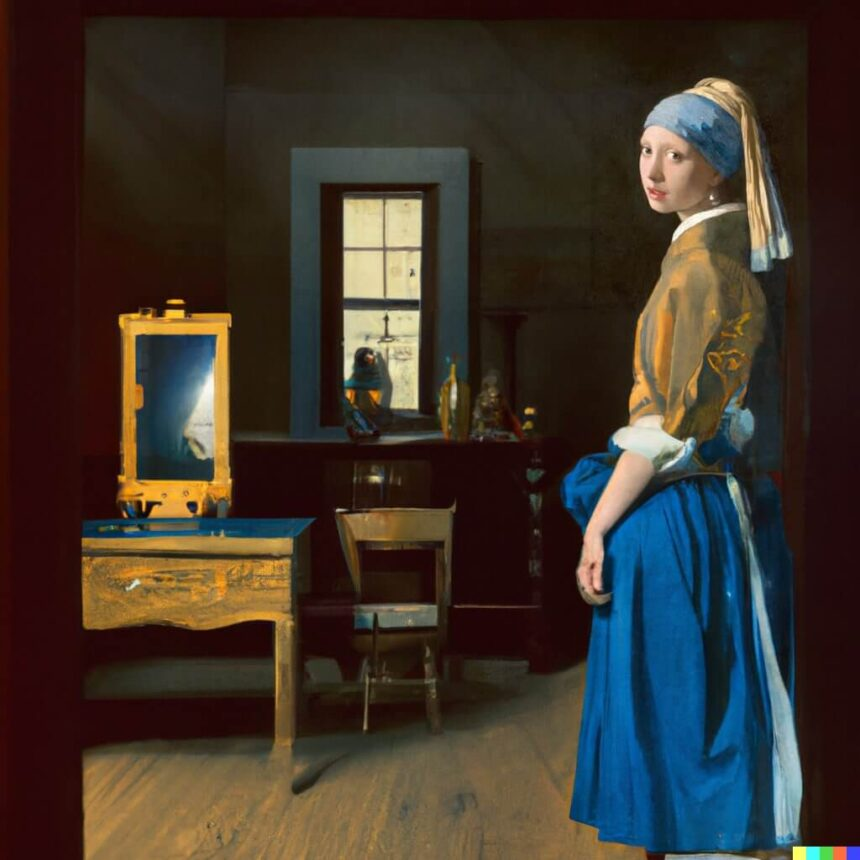 Girl With A Pearl Earring extended painting